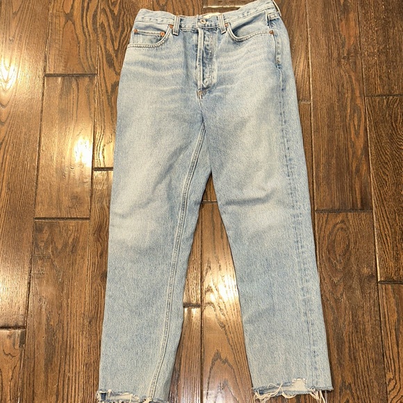 Agolde Riley cut Denim Jeans in Light Blue size 26 - Picture 4 of 12